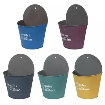 ЦветыРастения Горшок Настенный Железный Горшок Подвесной Кашпо Полукруглые Уличные Цветочные Горшки Корзина Подходит Для Балконного Забора