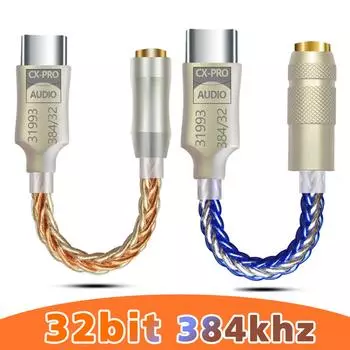 CX31993 HiFi USB DAC Type C to 3,5 мм Усилитель для наушников Цифровой аудиодекодер IEM AMP Адаптер для мобильного телефона Усилитель для гарнитуры синий