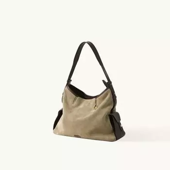 Cxpu Kvzr Jiang Qiming Same Style Tracking Travel Hobo Bag Large Capacity Commuter Tote Crossbody Computer Bag Medium Camel Brown