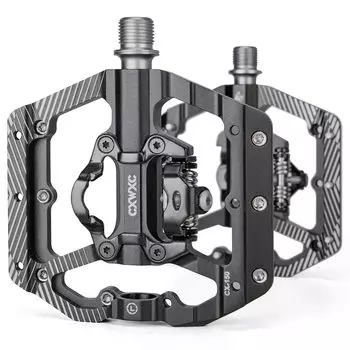 CXWXC Bicycle Pedals Single Side Side Flat Binding Pedals Triple Sealed Bearings Inch Cleats Included Aluminum Binding/Single 9/16 (CX-150)