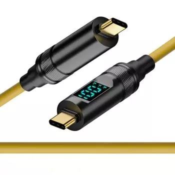 CY кабель смарт светодиодный дисплей USB-C USB4 20 Гбит/с 100 Вт 8K ноутбук компьютер диск для телефона Type-C мужской - блок питания и данные (100CM)