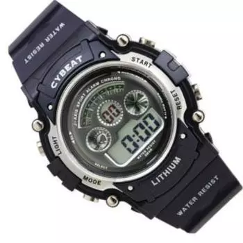 CYBEAT 5 ATM Water Resistant EL Backlight Digital Watch Popular Unisex Watch Blue SCY07-BL