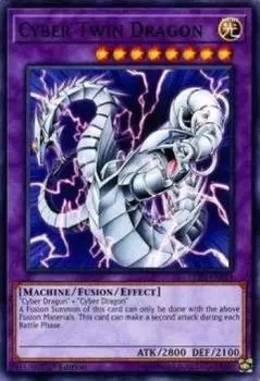 Cyber Twin Dragon Cyber Twin Dragon версия 1-е издание Легендарные дуэлянты Белый дракон Бездна Yu-Gi-Oh LED3-EN018 (Английский Нормальный)