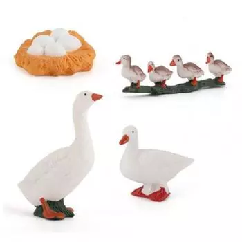 Cycle Miniature Cock Growth Cycle Simulation Life Cycle Figures White Goose Cycle Duck Figurine Duck