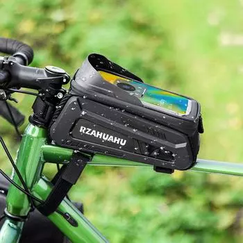 Cycling Bag Top Frame Tube Bag Bicycle Bag Touch Screen MTB Road Bike Bag with Sun-Visor Waterproof Phone Case Bike Accessories чёрный