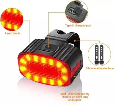 Cycling Bicycle Front Rear Light Set Bike USB Charge Headlight Light Waterproof MTB Waterproof Taillight LED Lantern Bike Parts белый