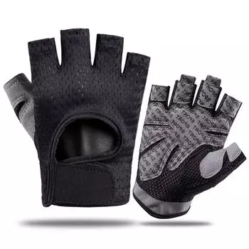 Cycling Fitness Gloves Men s Summer Sports Training Fishing Half Finger Non-Slip Barbell Shock Absorption Road Mountain Bike Thin Women s Black [Upgrade Shock Absorption Non Slip]] S