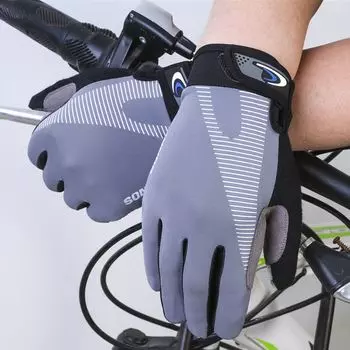 Cycling Gloves Men s and Women s Summer Thin Sports Fitness Hiking Bicycle Driving Non Slip Abrasion Resistant Full Finger Touch Screen Sun Protection Gray L