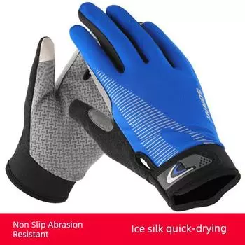 Cycling Gloves Men s Outdoor Riding Mountain Bike Motorcycle Driving Weiya Fishing Sports Mountaineering Spring Summer Thin Gloves Outdoor Ladies Non Slip-[Blue]] All yards