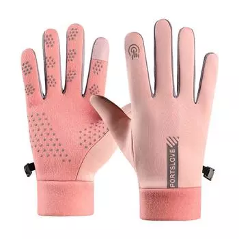 Cycling Gloves Windproof Waterproof Fleece Warm Touch Screen Autumn and Winter Outdoor Sports Driving Electric Bikes Cycling average size