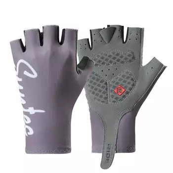 Cycling Half Finger Gloves Men and Women s Summer Bicycle Breathable Thin Sunshade Bicycle Shock Absorbing Silicone Anti Slip Gloves M