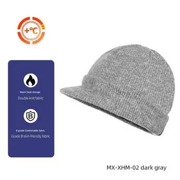 Cycling Knitted Hat Cap Ha Running Cap East Windproof Sports. Thermal Knitting Rui Peaked Cap Hee Ear Protection Outdoor Skating MX-XHM-02 dark gray All yards