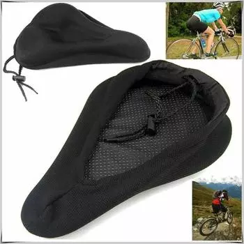 Cycling Seat Cushion Cover Breathable Optics 3D Mountain Bike Super Soft Seat Cushion Silicone Sponge Gel Bicycle Accessories чёрный