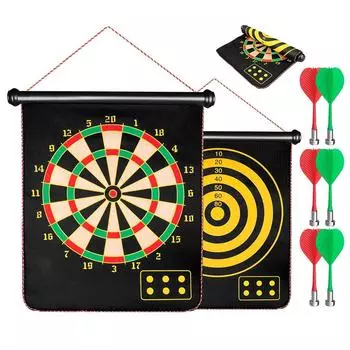 CyeeLife Magnetic Dart Board for Adults with 6 Safe Darts