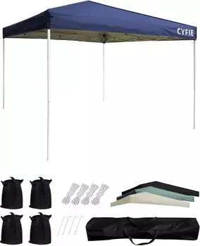 CYFIE брезент 3 м x 3 регулируемый УФ-вода кемпинг сталь мероприятия спорт коммерческий еда открытый теплозащита 3 м x палатка, 3 м, уровни, защита, одно касание,