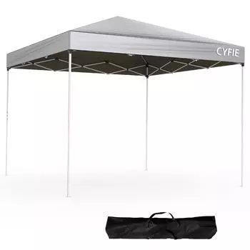CYFIE брезентовая крыша 3 высоты солнце вода сталь ветер легко и удобно включает в себя предотвращение стихийных бедствий и хранение для спорта на открытом воздухе серая палатка, 3м x 3м,