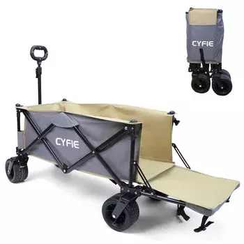 CYFIE Carry Wagon Складная тележка для переноски Уличная тележка Большая вместимость 100 л Грузоподъемность 80 кг Тележка для переноски Переднее колесо вращается Кемпинговая тележка для палаток Спортивный день