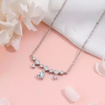 Цыганское ожерелье из стерлингового серебра 925 пробы, легкая, роскошная, прочная цепочка с каплями воды, изысканная, премиум-цепочка Sense Ins на ключицу 925 Silver