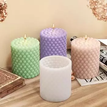 Cylindrical Bead Bubble Candle Molds 3D Ball Shape Soap Gypsum Chocolate Mould Soy Wax Making Silicone Mould For Candle Making
