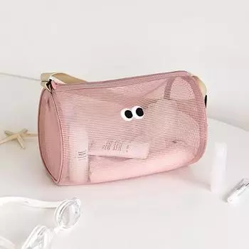 Cylindrical Swimming Bag Simple Large-Capacity Breathable Shoulder Bag Portable Makeup Case Women