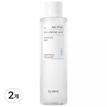 Cynic Hyaluronic Acid Ampoule Skin, 300 мл, 2 шт.