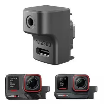 CYNOVA Insta360 ACE PRO 2 Микрофонный адаптер Insta360 ACE PRO Эксклюзивный адаптер-преобразователь для зарядки и записи Внешний микрофон 3,5 мм/Type-C