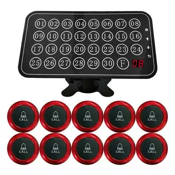 CYSSJF Звонок для ухода за больными Звонок для вызова в ресторан Коммерческое использование 30 номеров Одновременный дисплей Приемник 10 японских инструкций в комплекте