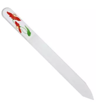 Czech glass nail file 3D processing painted finish Amaryllis