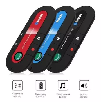 Czsky Mini Солнцезащитный козырек с Bluetooth-динамиком, аудио- и MP3-приемником, автомобильный комплект, беспроводной динамик-адаптер для телефона красный