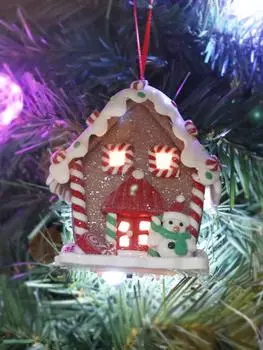 D030-01 Рождественские украшения Светящийся рождественский домик Пряничный человечек