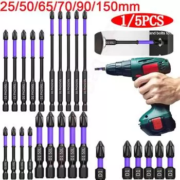 D1 Противоударная головка крестовой отвертки с магнитной головкой для электрической дрели с сильной магнитной головкой высокой твердости, регулируемая длина