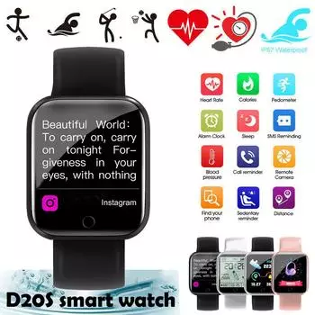 D20S Смарт-часы Bluetooth Фитнес-Трекер Шагомер сердечного ритма Артериальное давление белый