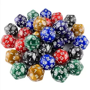 D30 игральные кости многогранные игральные 1 шт 30-гранные игральные кости для настольных игр развлечения аксессуары чёрный