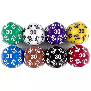 D30 кубик 1 шт многогранные кубики для DND Game Club Party Family настольная игра реквизит 1pc чёрный