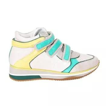 D3221A-00021 Женские кожаные ботильоны на танкетке 35 разноцветный