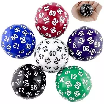 D60 игральные кости 1 шт. пластиковый шар для настольных игр настольные игры подарок на день Святого Валентина белый