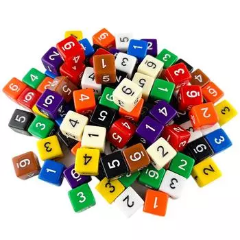 D6 Многогранные игральные кости 16 мм TRPG DND Цифровые игровые кости Набор 6 сторон 10 шт. для настольной игры