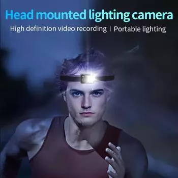 D7 HD 1080P камера светодиодный волновой датчик налобный фонарь наружный анти-тряска путешествия видео освещение интегрированная машина D7 чёрный