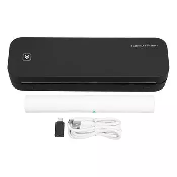 D80 Bluetooth трафаретный принтер для татуировки портативный без чернил перезаряжаемый 2600 мАч беспроводной термотату чёрный