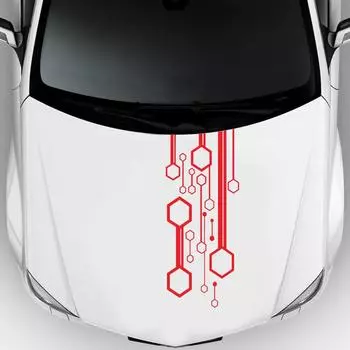 D-2629 1 комплект наклеек на капот автомобиля спортивные гоночные полосатые наклейки забавные аксессуары для самостоятельного стайлинга украшений чёрный