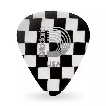 D Addario Celluloid Checkerboard Picks, 0.70mm, Standard, 1CCB4-25, 25-Pack