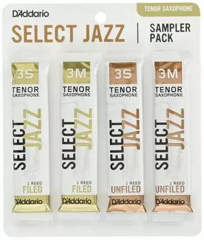 D Addario WOODWINDS Jazz Select тенор-саксофон трости сэмплер набор F3S F3M UF3S UF3M DSJ-K3S