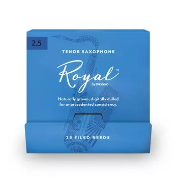 D Addario WoodWinds Трость D Addario для тенор-саксофона ROYAL RKB0125-B25 [Твёрдость: 2.5] 25 шт. (индивидуально завернутый) []