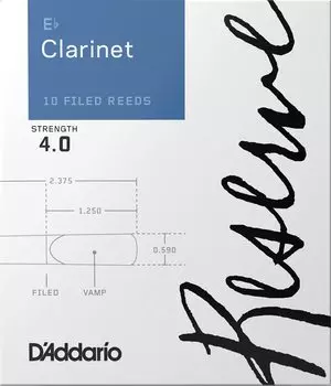 D Addario WoodWinds Трость D Addario для кларнета Eb RESERVE DBR1040 [Твёрдость: 4.0] 10 штук []