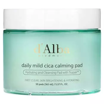d Alba, Daily Mild Cica Calming Pad, 50 листов, 165 мл (5,57 жидких унций)