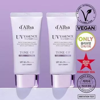 d Alba Waterful Tone Up Sun Cream Purple, набор-дуэт, 50 мл
