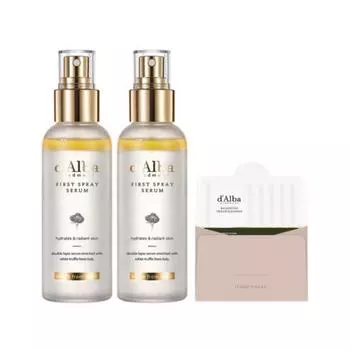 d Alba White Truffle First Spray Serum 100 мл - Сыворотка-спрей (2 куска) + Очищающий гель со сбалансированным pH 15 мл, 1 набор