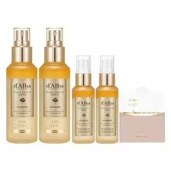 d Alba White Truffle Supreme Intensive Serum 100ml x 2 + 50ml x 2 + Gel Cleanser 3ml x 5 sets, 1 set