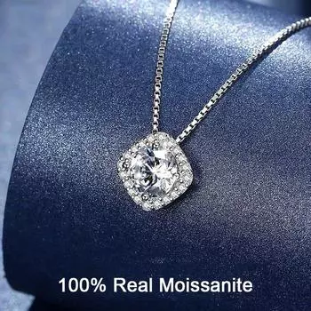 D Color Lab Grown Diamond ожерелье из стерлингового серебра 925 пробы нежное ожерелье из муассанита для женщин ювелирные изделия подарок на годовщину свадьбы