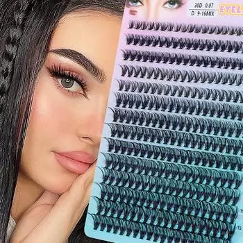 D Curl Mix Отдельные ресницы, кластер 10D-40D, кластерные ресницы для самостоятельного применения в домашних условиях